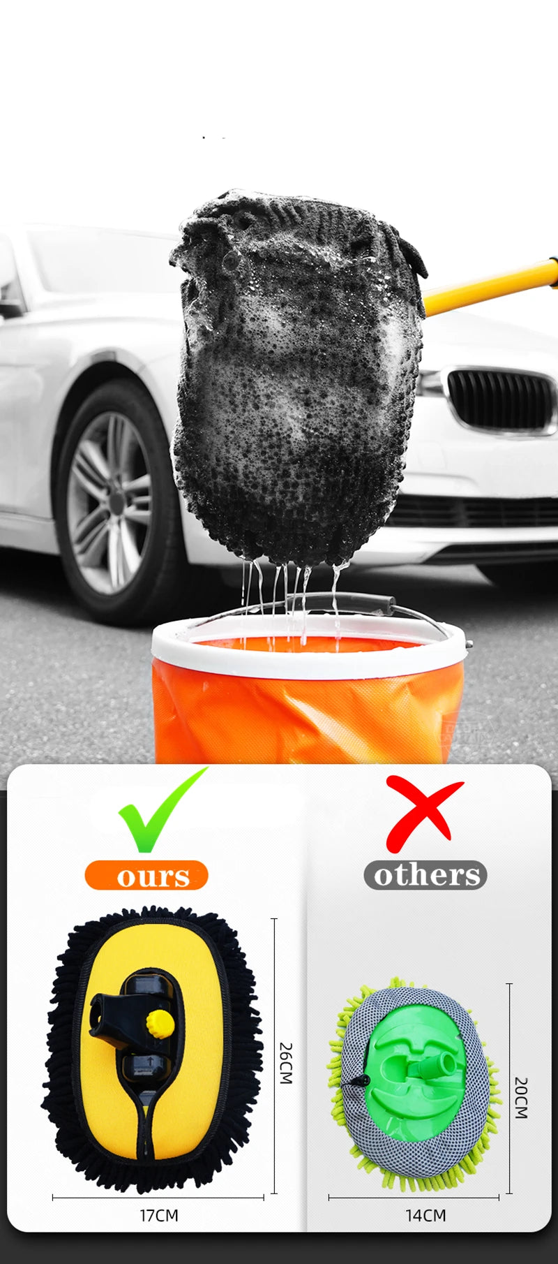 Long Handle Telescopic Car Wash Brush