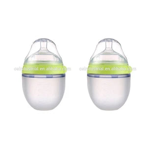2 Pack Green and Pink Silicone Baby Bottles – 5 oz & 8 oz | BPA Free