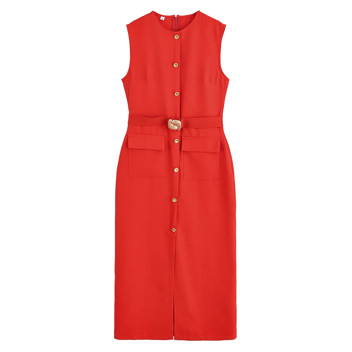 MUJER 2025 Robes pour femmes mi-longue sans manches Printemps/été