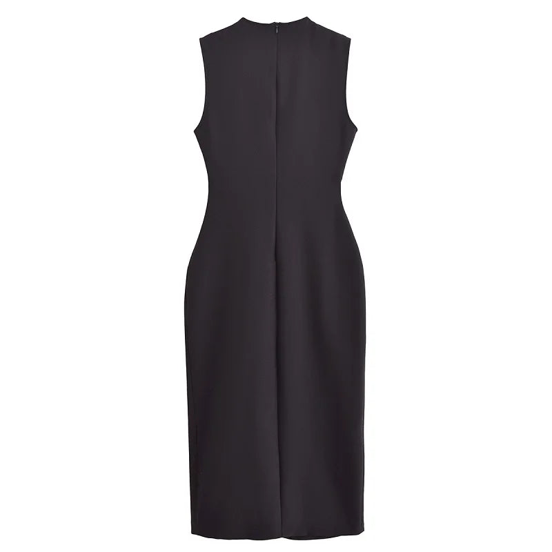 MUJER 2025 Robes pour femmes mi-longue sans manches Printemps/été