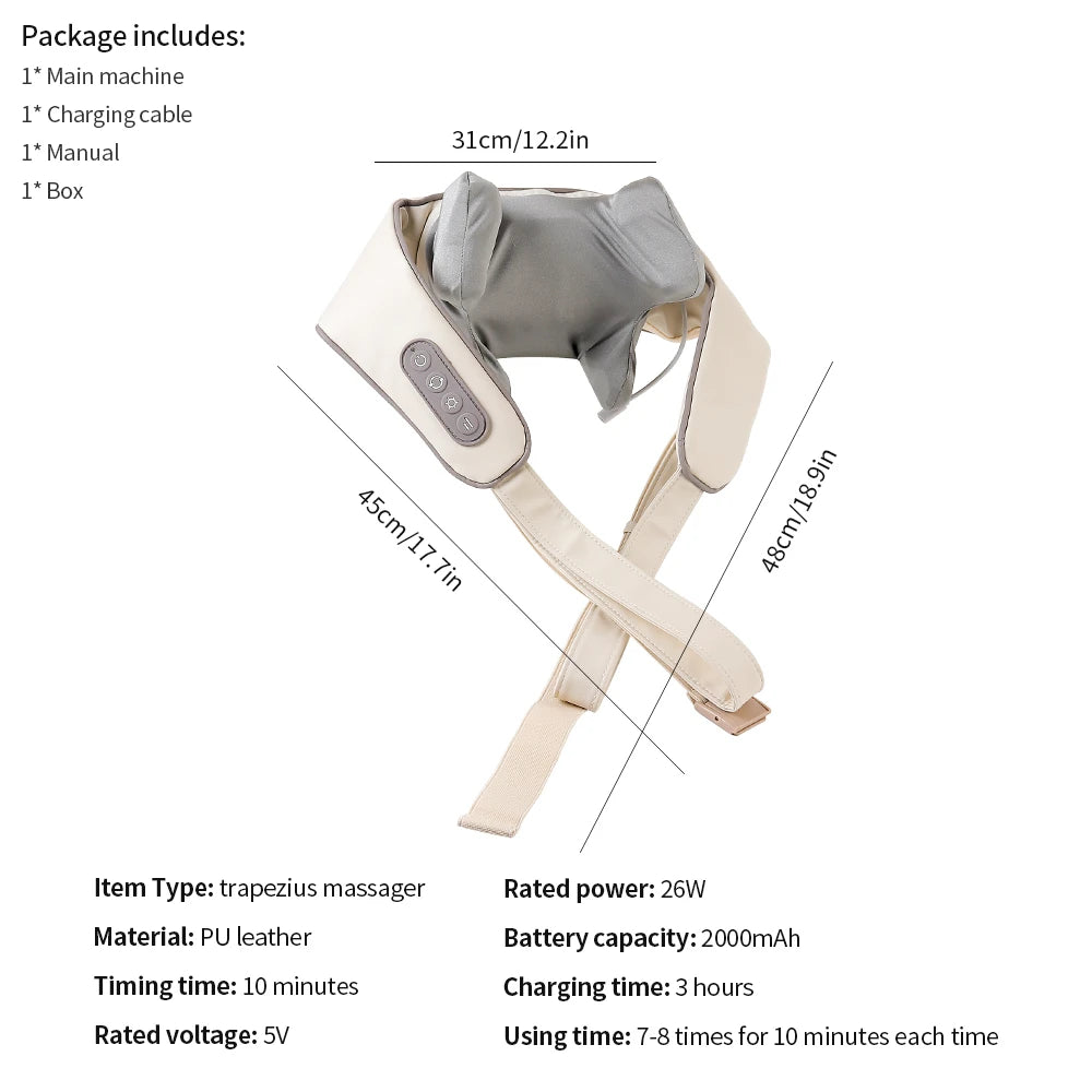 🌿 Cordless Neck and Shoulder Massager
