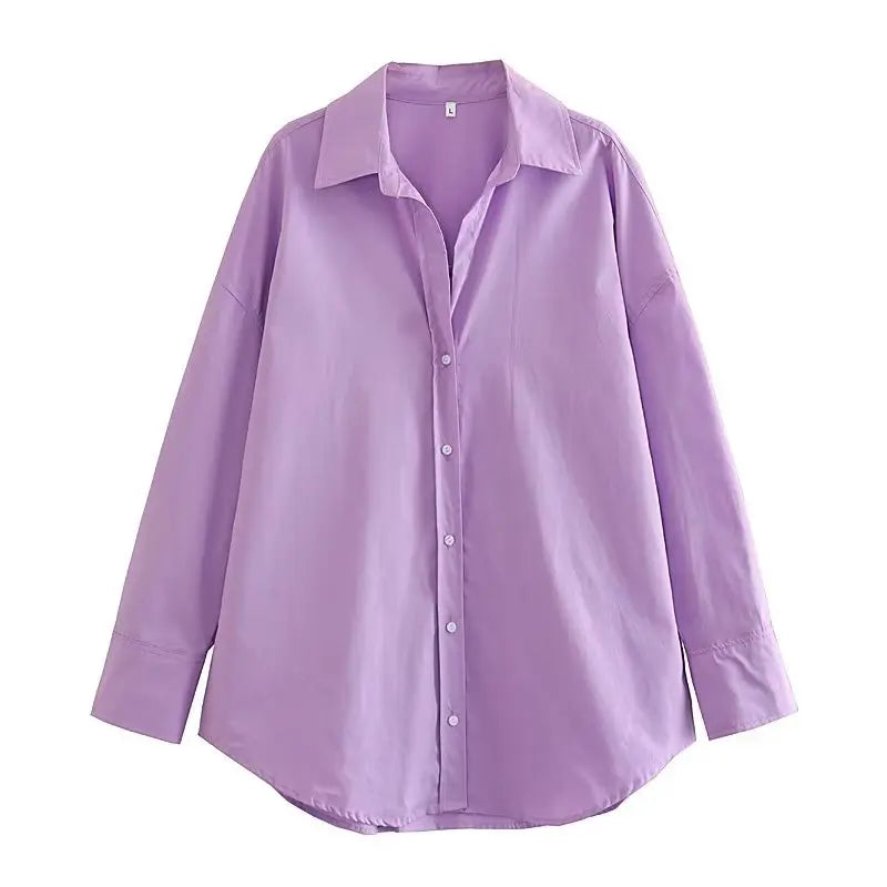 Chemise à boutons multicolores pour femme d'été