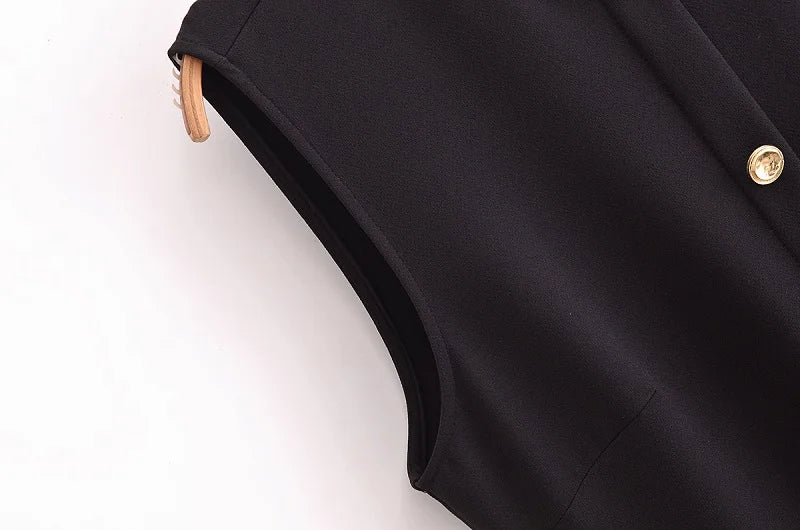 MUJER 2025 Robes pour femmes mi-longue sans manches Printemps/été