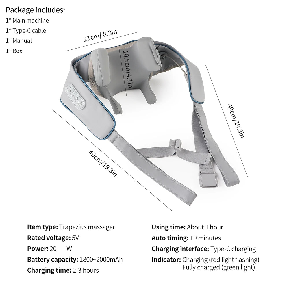 🌿 Cordless Neck and Shoulder Massager