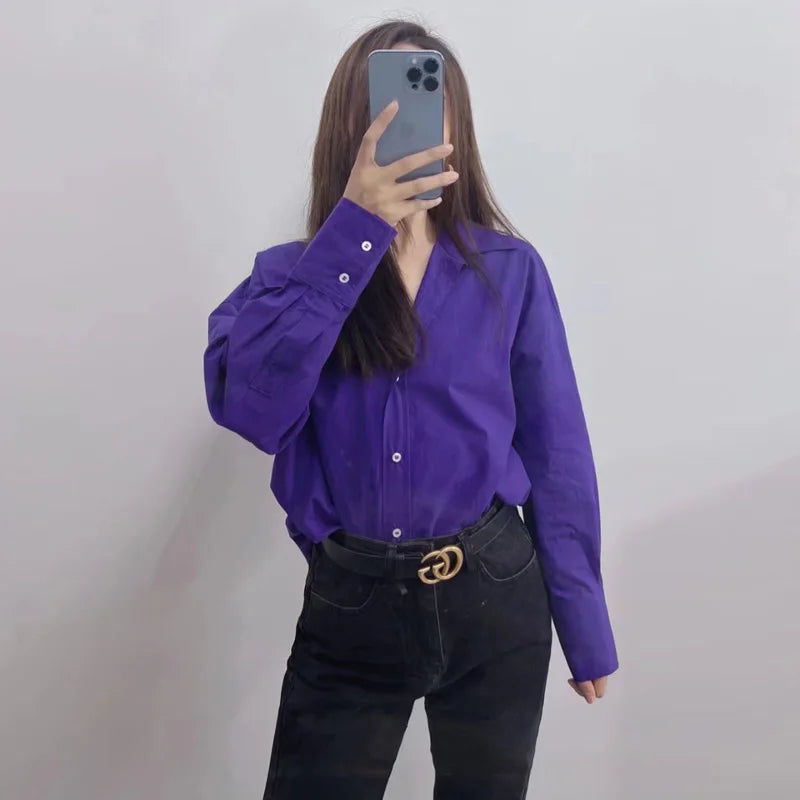 Chemise à boutons multicolores pour femme d'été