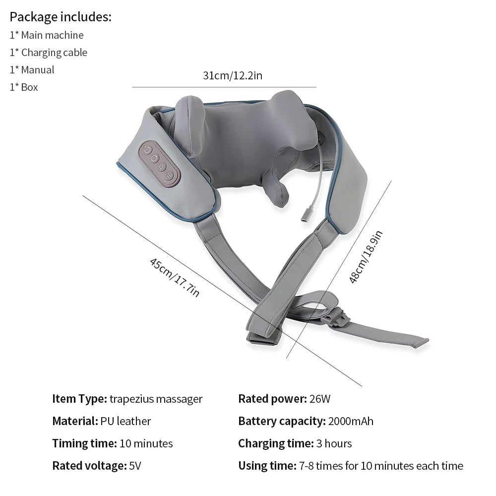 🌿 Cordless Neck and Shoulder Massager