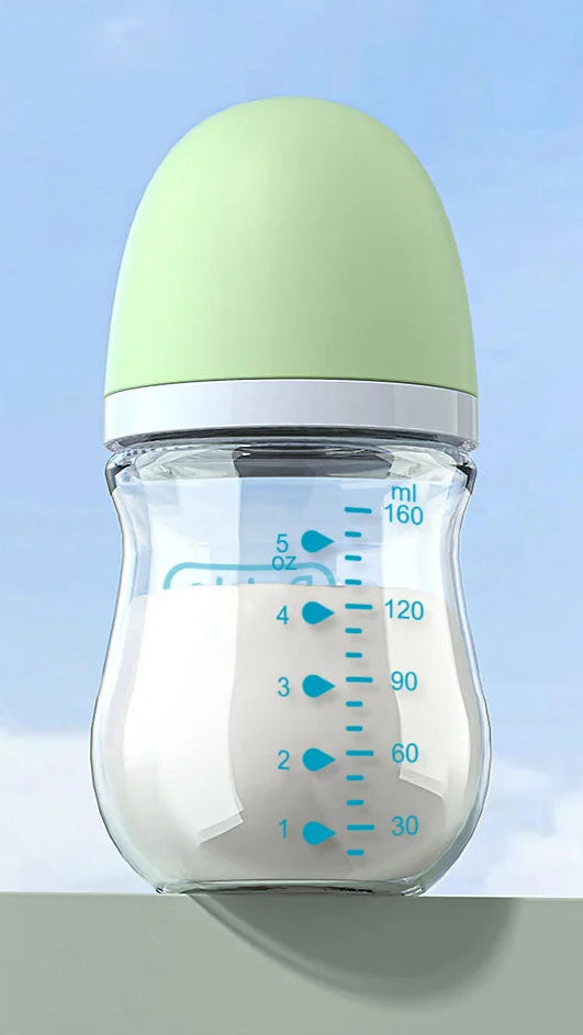 e-Caliber Anti-Colic Glass Baby Bottle – Infants 0-3 Months, BPA Free