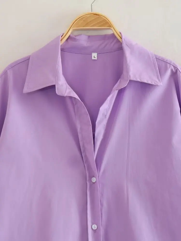 Chemise à boutons multicolores pour femme d'été