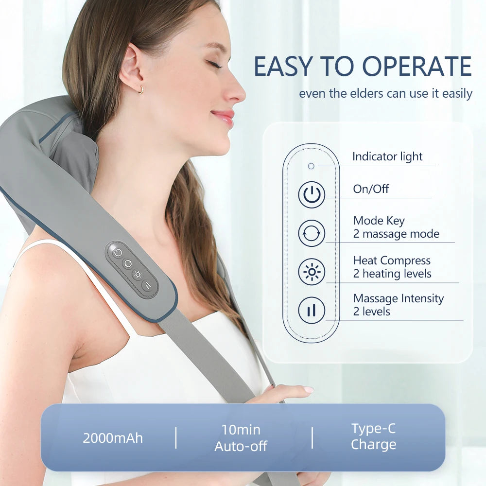 🌿 Cordless Neck and Shoulder Massager