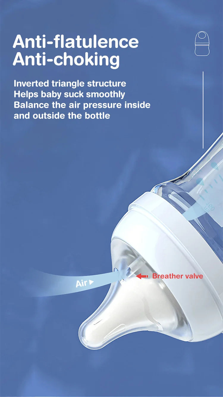 e-Caliber Anti-Colic Glass Baby Bottle – Infants 0-3 Months, BPA Free