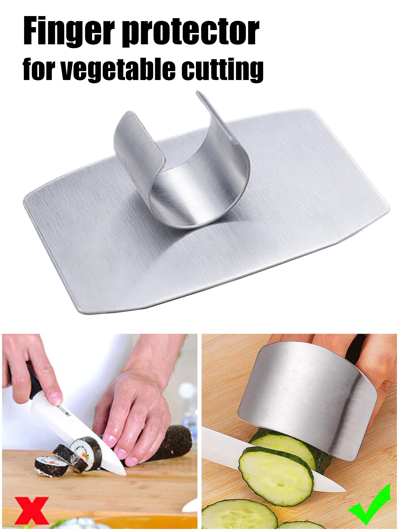Stainless steel finger guards – The safety ally for your kitchen cuts 🍅🔪