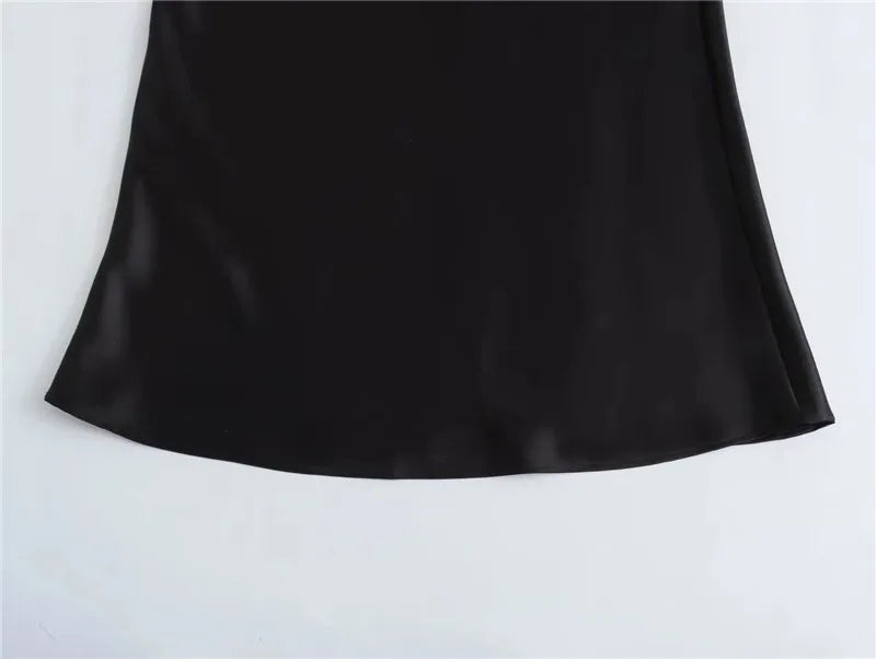 Jupe longue en satin taille haute pour femme été
