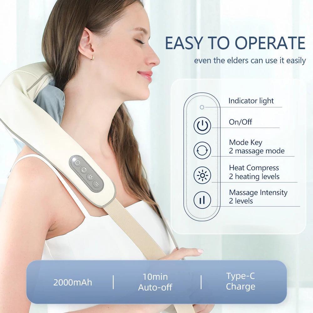 🌿 Cordless Neck and Shoulder Massager