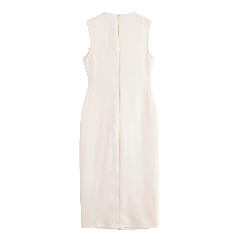MUJER 2025 Robes pour femmes mi-longue sans manches Printemps/été