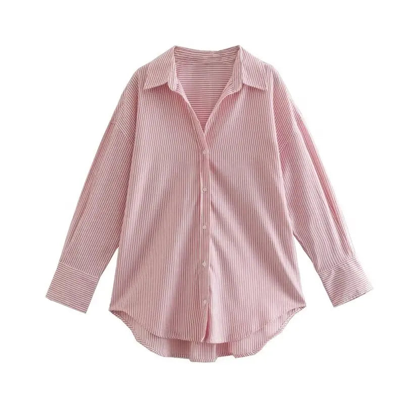 Chemise à boutons multicolores pour femme d'été