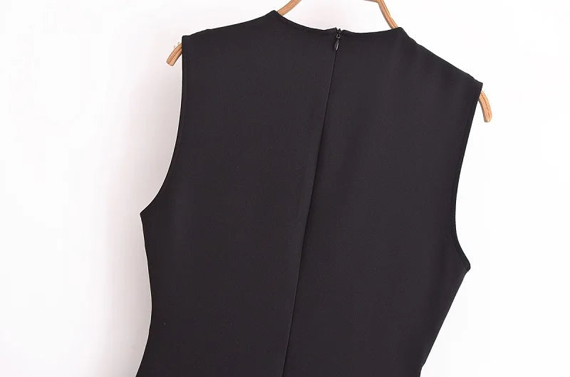 MUJER 2025 Robes pour femmes mi-longue sans manches Printemps/été
