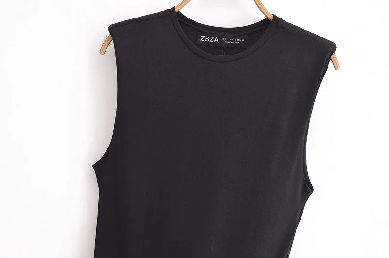 Robes Sans Manches Ceinture Plissée  D'été