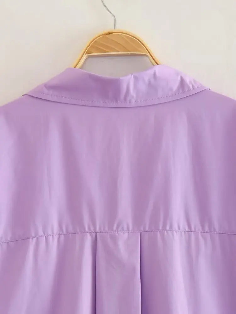 Chemise à boutons multicolores pour femme d'été