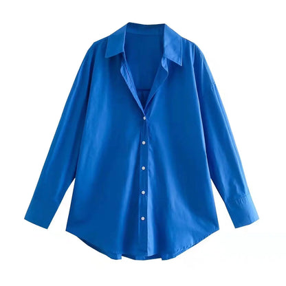 Chemise à boutons multicolores pour femme d'été