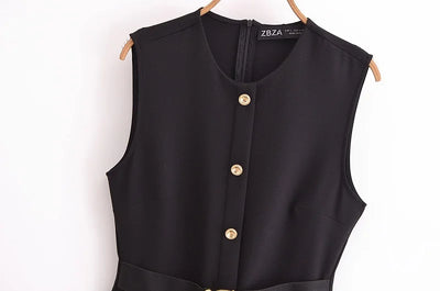 MUJER 2025 Robes pour femmes  mi-longue sans manches  Printemps/été