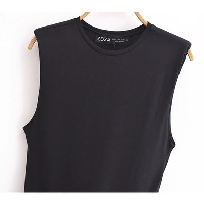 Robes Sans Manches Ceinture Plissée  D'été