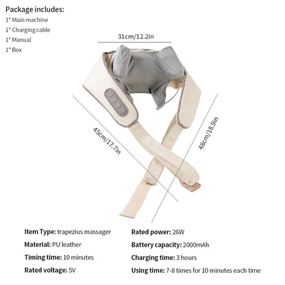 🌿 Cordless Neck and Shoulder Massager 