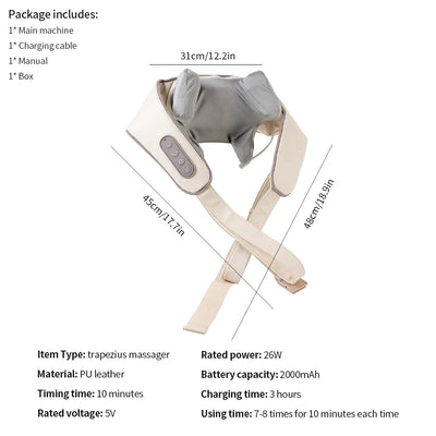 🌿 Masseur de Cou et d'Épaules Sans Fil