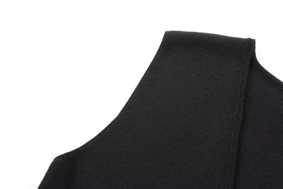 Gilet court en tricot pour femme sans manches, boutonné