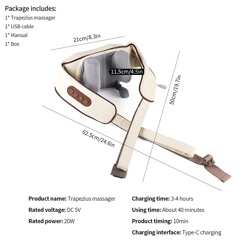 🌿 Masseur de Cou et d'Épaules Sans Fil