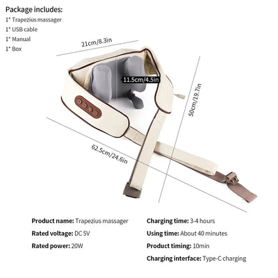 🌿 Masseur de Cou et d'Épaules Sans Fil