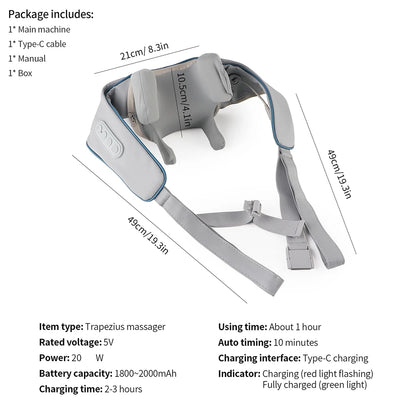 🌿 Cordless Neck and Shoulder Massager 