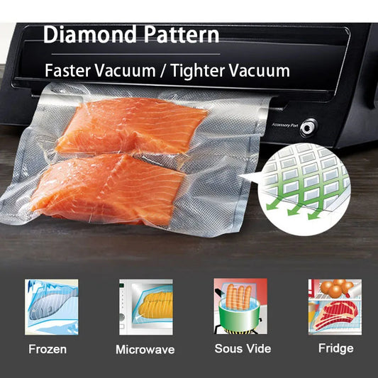 Vacuum food storage bags