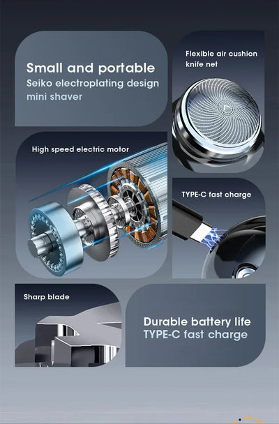 Mini Rasoir Portable – Rasez-vous partout, en toute simplicité !