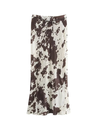 Jupes longues en satin imprimé pour femmes