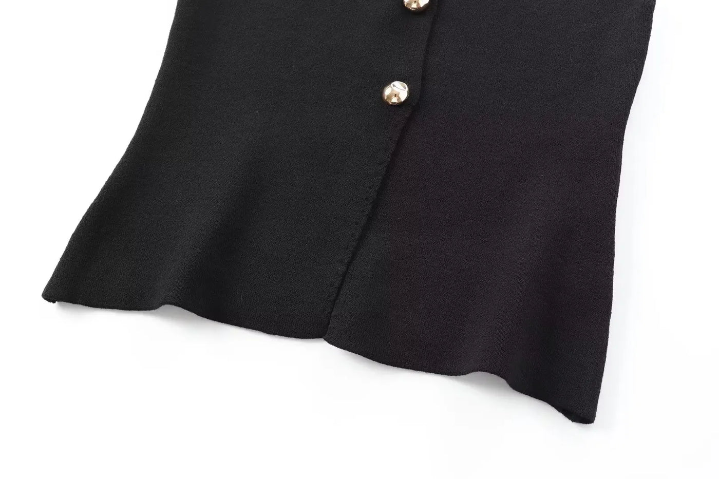 Gilet court en tricot pour femme sans manches, boutonné