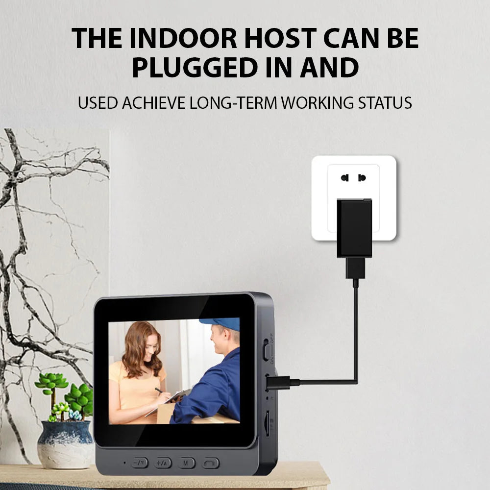 Interphone Visuel Sans Fil 2,4 GHz avec Écran IPS 4,3”