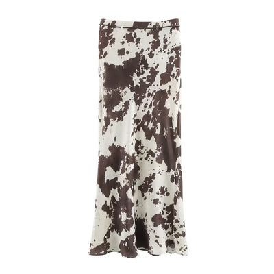 Jupes longues en satin imprimé pour femmes