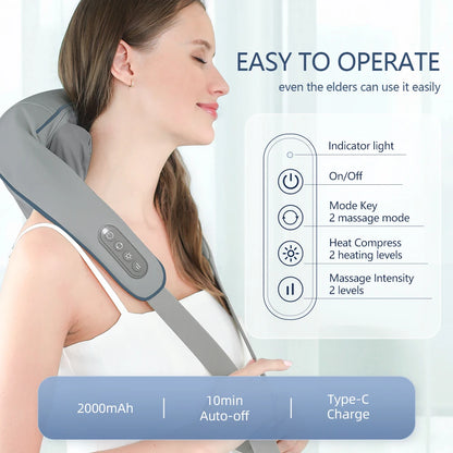 🌿 Cordless Neck and Shoulder Massager 