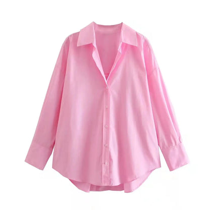 Chemise à boutons multicolores pour femme d'été