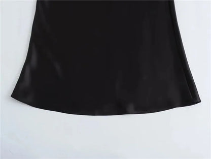 Jupe longue en satin taille haute pour femme été