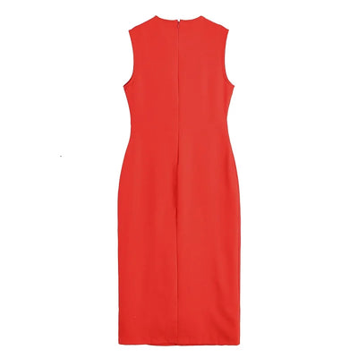 MUJER 2025 Robes pour femmes  mi-longue sans manches  Printemps/été