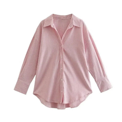 Chemise à boutons multicolores pour femme d'été