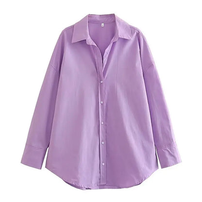 Chemise à boutons multicolores pour femme d'été