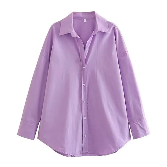 Chemise à boutons multicolores pour femme d'été